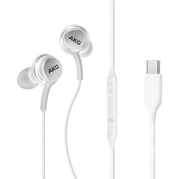 Samsung AKG EO-IG955 Type-C in-Ear Earphones Earbuds White (OEM Pack) - 3.5mm with mic & controls - for S20, Note 10, 20 Ultra