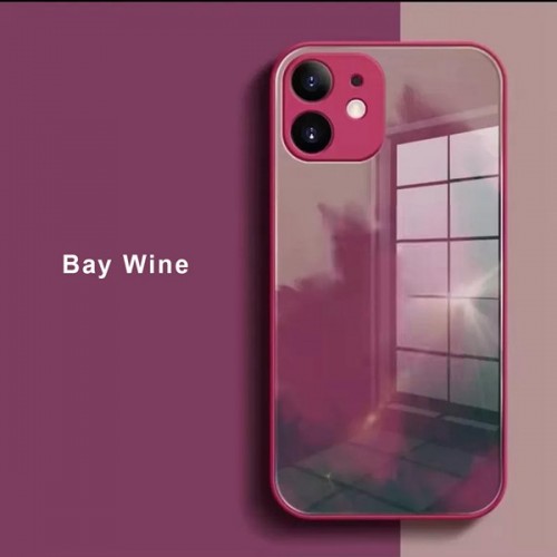 iPhone 12 Pro Artistic ShockProof Phone Case (Biguo) Bay Wine Red