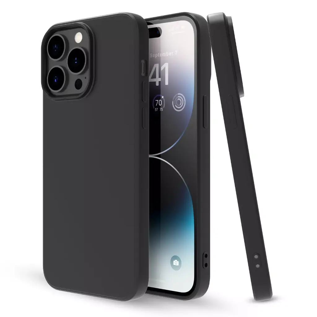 Silicone phone case without ring for samsung S10+ BLACK