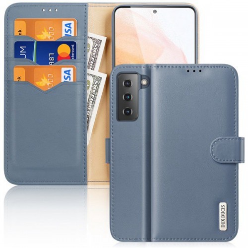 [M0970090200] Samsung S22 5G Leather Wallet Phone Covers Cases Hivo Series (DUX DUCIS) Blue