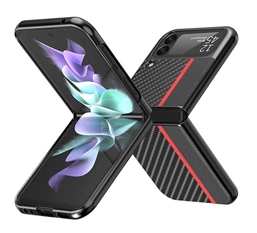 [M0680090007] Samsung Galaxy Z Fold2 5G 5G PU Leather Hard PC Anti-Scratch Shook-Proof Bumper Phone Cover Case Black/Blue