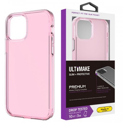 [M0650090034] iPhone 11 Pro Max 6.5" Transparent ShockProof Phone Case (Ultimake) Pink