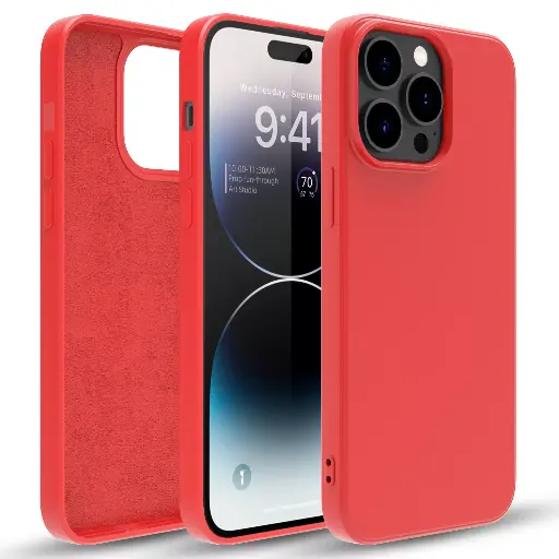 [M0860090046] Silicone phone case without ring for Samsung A70 RED