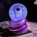 Purple Astronaut Glowing Crystal Ball Glass Ball Snowflake Band Music Birthday Christmas Gift Creative Music Bell Resin Crafts Home Decoration Ball