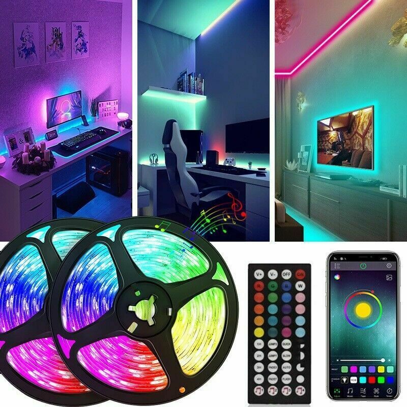 12V USB RGB LED STRIP 5050 APP + IR44 Key Control Strip Light 5Meter IP20-5M Set