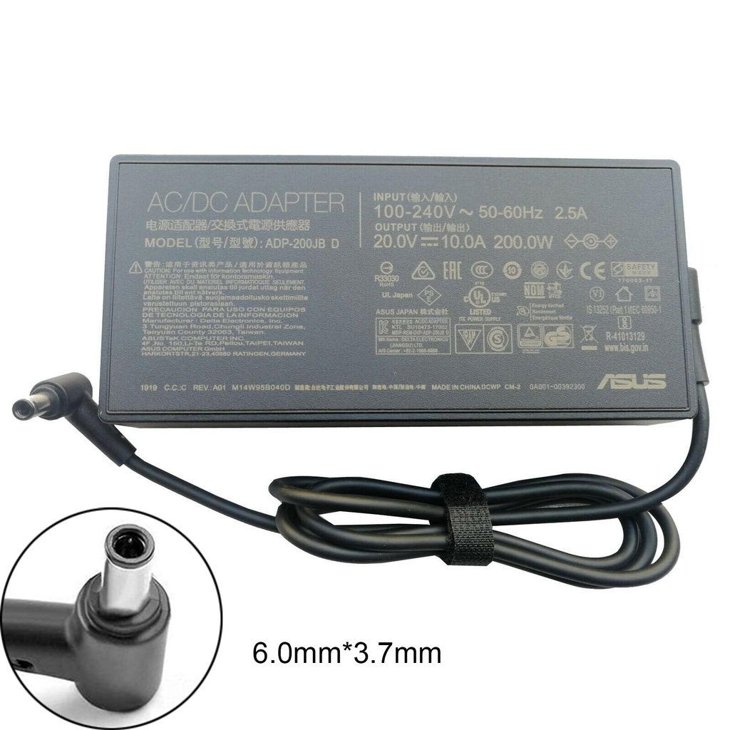 Asus Original 20V 10Amp 200W AC Adapter Charger for Asus TUF Dash F15 FX516PR ADP-200JB