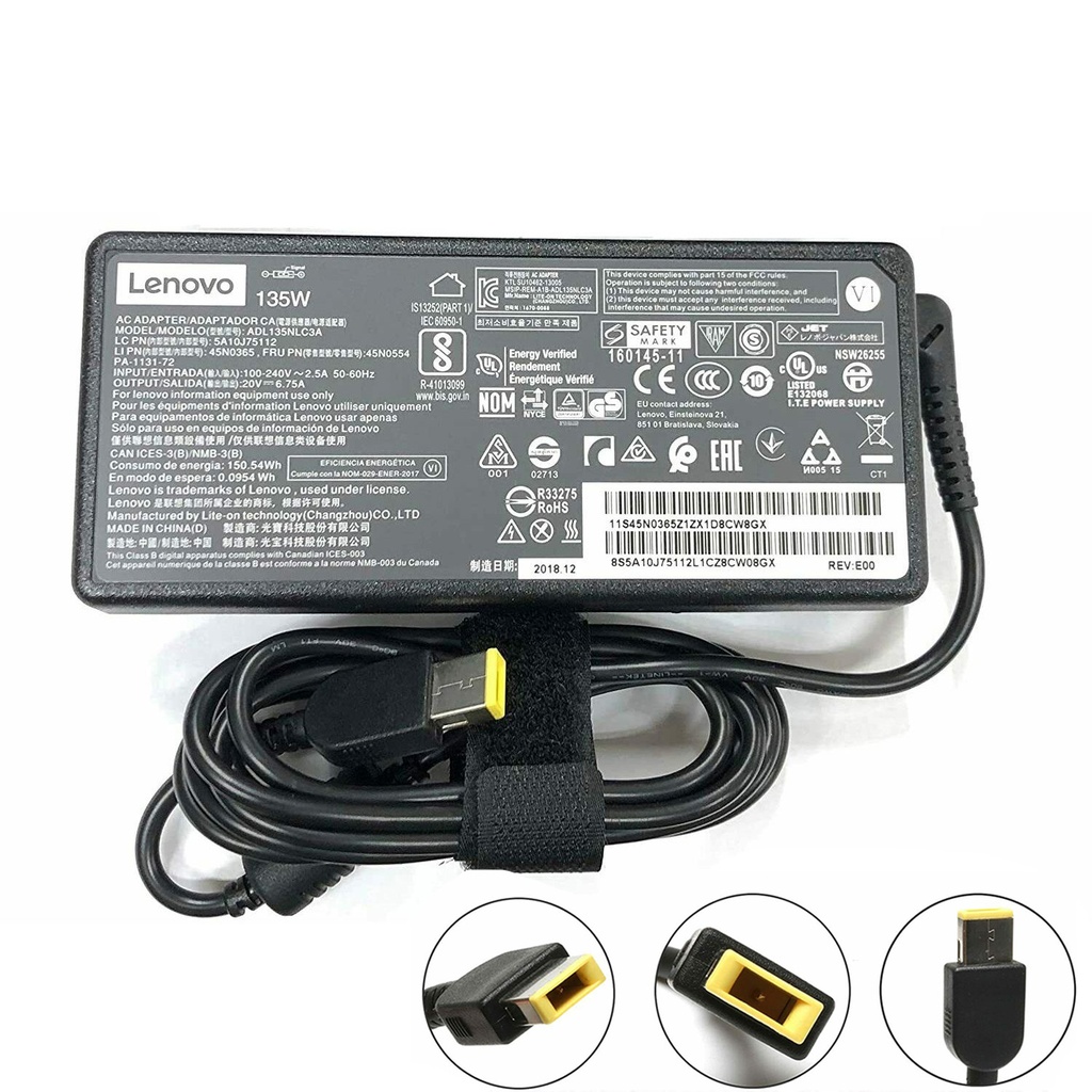 Lenovo/IBM Genuine Lenovo/IBM 135W 20V 6.75Amp Charger for ThinkPad T440p T530 T540p W540