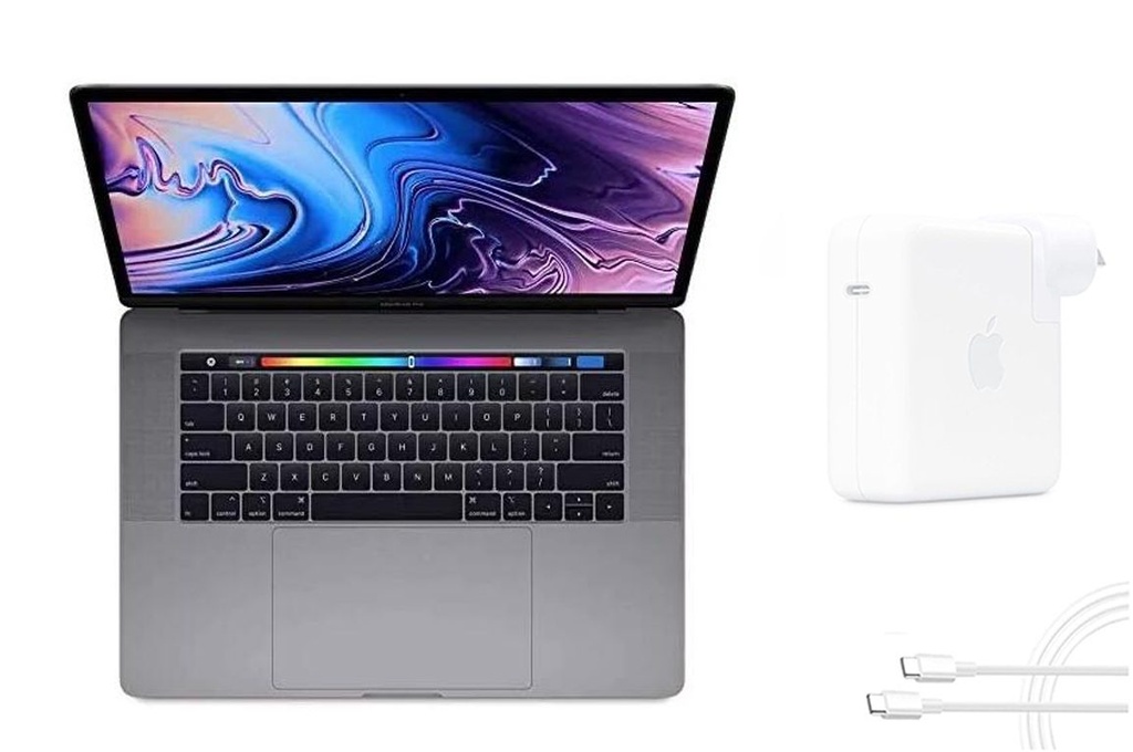 Apple MacBook Pro 15" 2018 A1990 6-Core i7-8850H 2.6-4.3GHz 16GB DDR4 512GB SSD Touch Bar Space Gray A Grade 100% Battery Health (Refurbished)