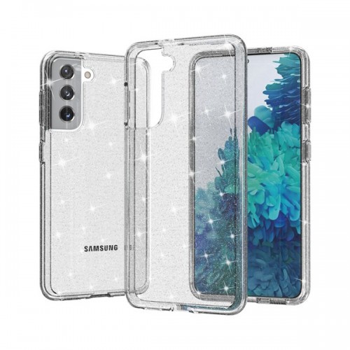 Samsung S20 Plus TRANSPARENT Glitter Fluorescent Color ShockProof Phone Case (Ultimake) 