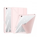  iPad Air 4/5 10.9 Premium Solvent-free PU Leather with Clear Plastic Back Cover Pin Connectork (DUX DUCIS) Pink