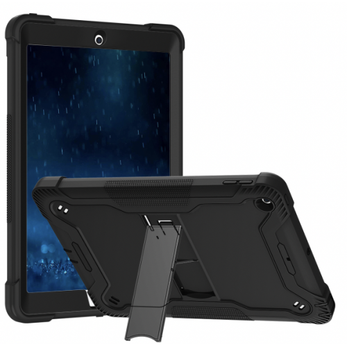 iPad 2 (2011) / 3 (2012) / 4 (2012) | 9.7'' ShockProof Rugged Armor Case with Kickstand Tablet Cover Case Pin Connectork Black 