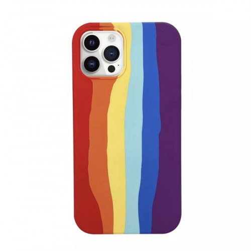 iPhone 7G Rainbow Silicone Phone Cover Case (Red-Orange-Yellow)