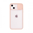 iPhone 12 Pro Slide Camera Lens Protection Cover Phone Case ShockProof TPU (Case Mate) ) Pink Red