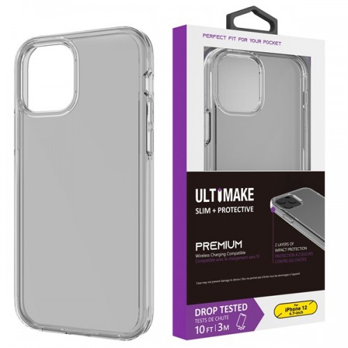 iPhone 12 Pro Transparent ShockProof Phone Case (Ultimake) Black