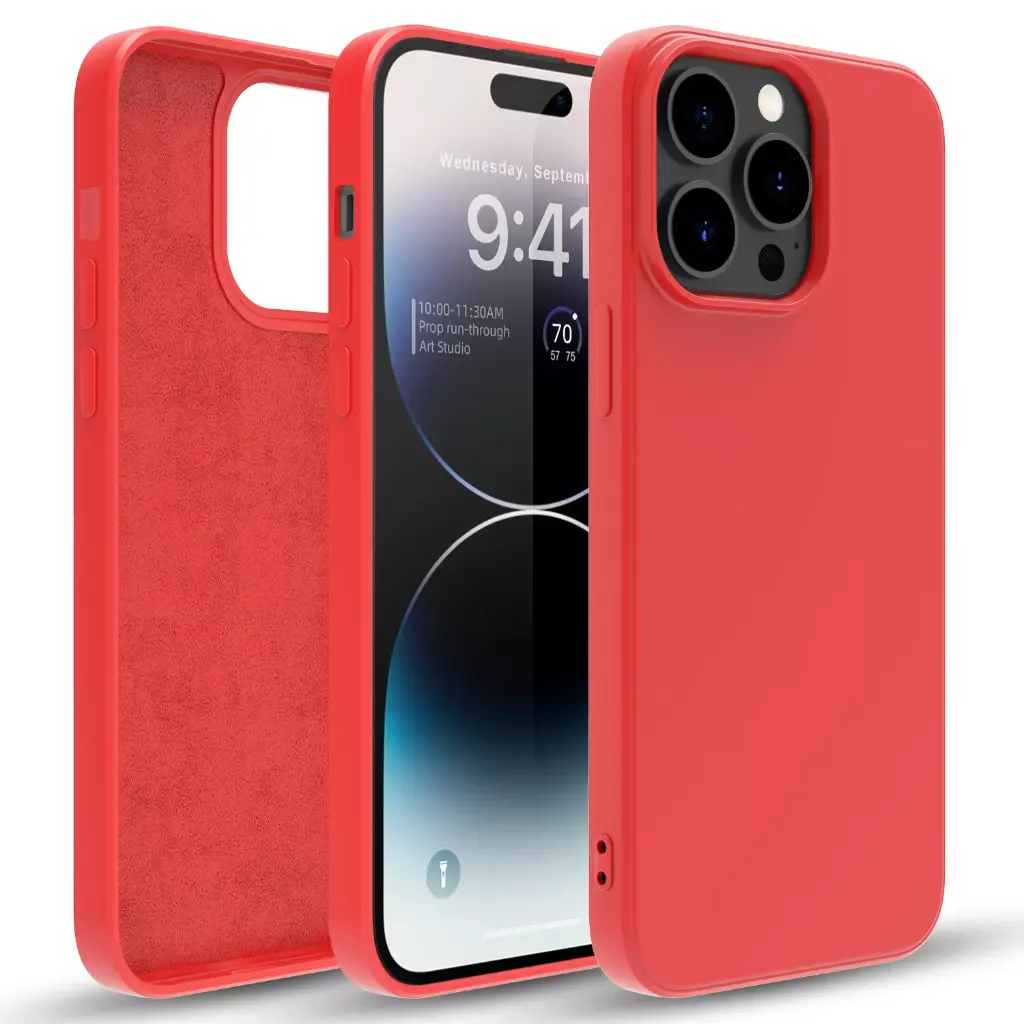 [UA08]Silicone phone case without ring for samsung S20+ RED