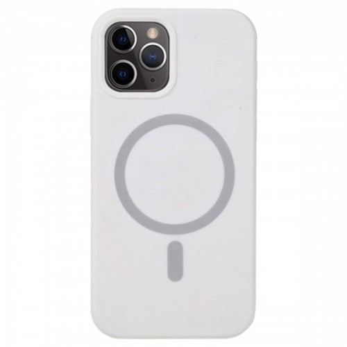 [M0890090007] iPhone 12/12 pro MagSafe Magnetic Phone Case Soft Silicone Back Cover White 