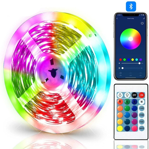 [E0670120001] 5V USB RGB Bluethooth + Remote Control Strip Light 1Meter WaterProof with Mood light for TV
