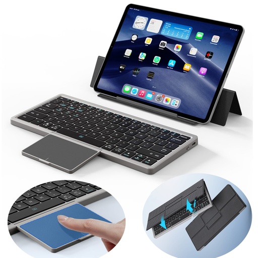 [T0970530001] DUX DUCIS OK Series OK-01 Universal Bluetooth Keyboard with Cover and Stand Black