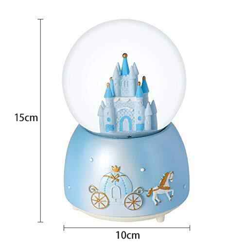 [E0680350019] Blue Castle Glowing Crystal Ball Glass Ball Snowflake Band Music Birthday Christmas Gift Creative Music Bell Resin Crafts Home Decoration Ball